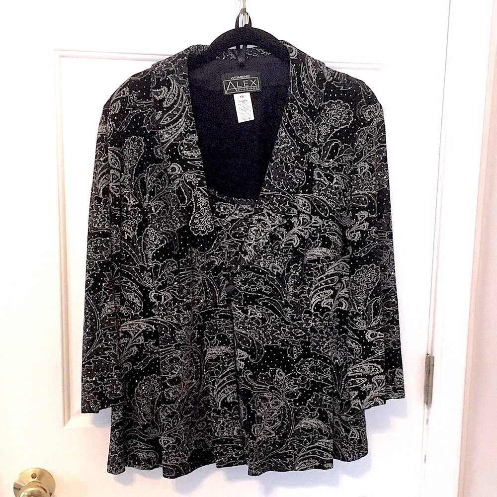 Alex evenings 2 pc glittery top size 1X